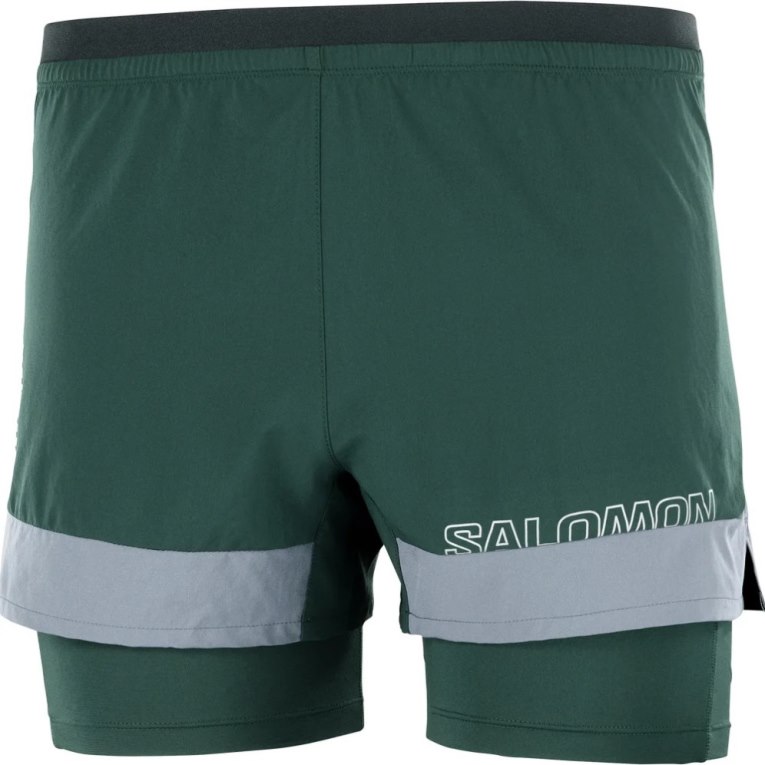 Green Salomon Cross 2in1 Men's Shorts | IE NX2094